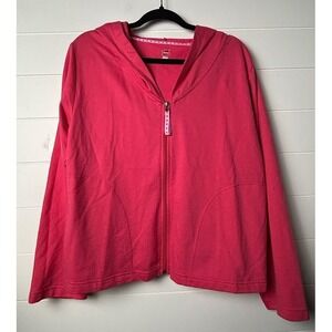 Hanes Full Zip Jacket Women's Large Pink
